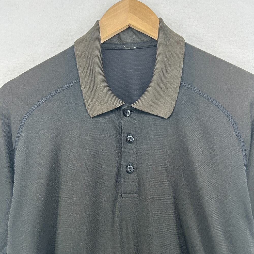 LULULEMON Shirt Mens M Performance Athletic Golf Polo Short Sleeve Gray